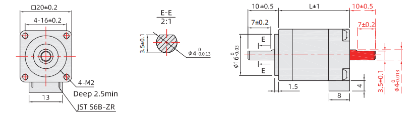 20mm步進(jìn)電機(jī)尺寸圖